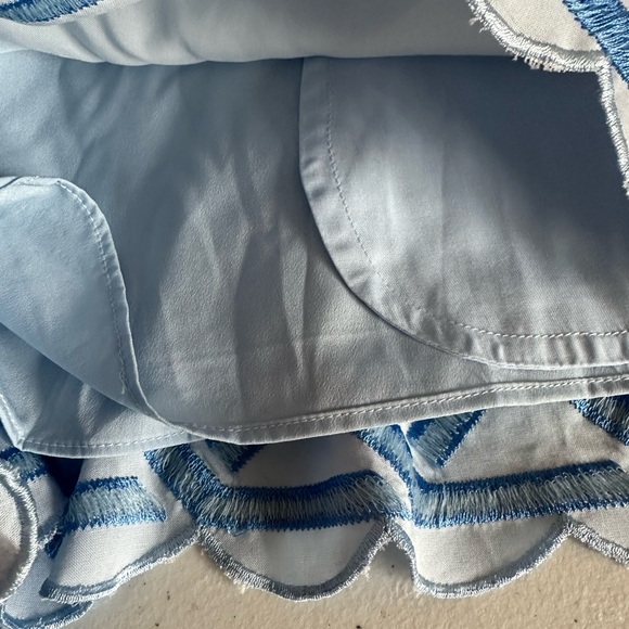 Women’s L NWT Emily McCarthy Sky Blue High Waist Scalloped Dressy Shorts - Picture 11 of 15